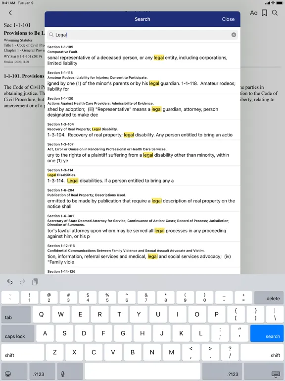 صور Wyoming Statutes by PocketLaw iPad 
