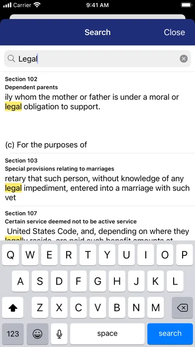 USC 38 - Veterans' Benefits سکرین شاٹس
