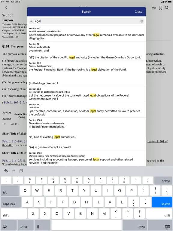 Capturas de pantalla de USC 40 by PocketLaw iPad 