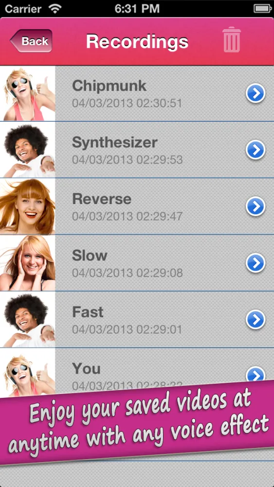 Capturas de tela do Voicy Helium Voice Change.r & Record.er - Transform.er your video.s into fun.ny chipmunk effect.s