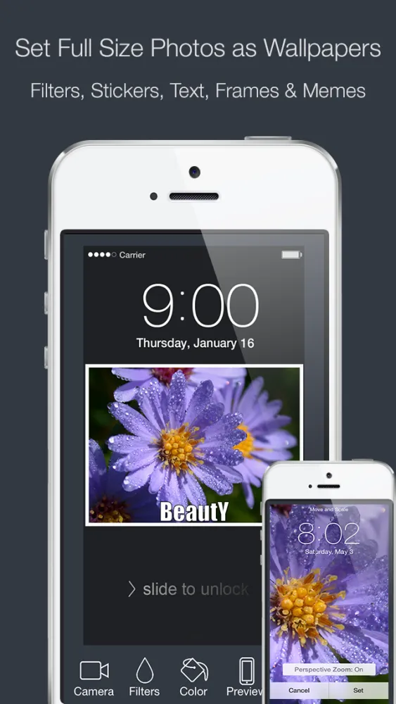 Wallpaper Fix - Fit your Home & Lock.screen Images with Filters, Frames, Stickers & Many More! Screenshots