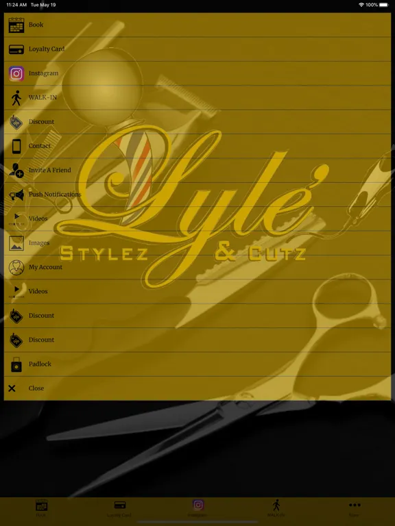 Tangkapan skrin Lyle Stylez & Cutz iPad 