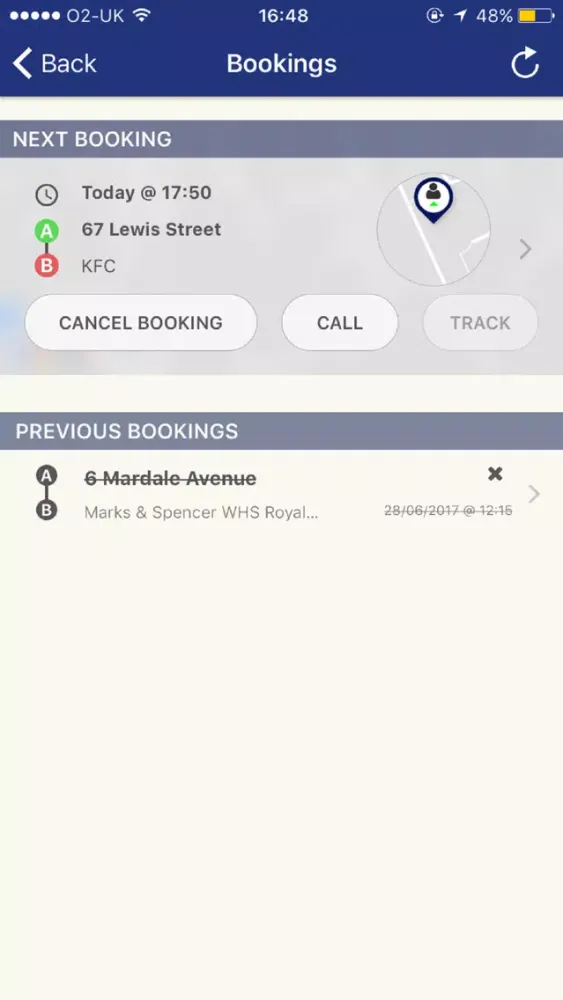 Tangkapan layar Lynch Taxis Manchester