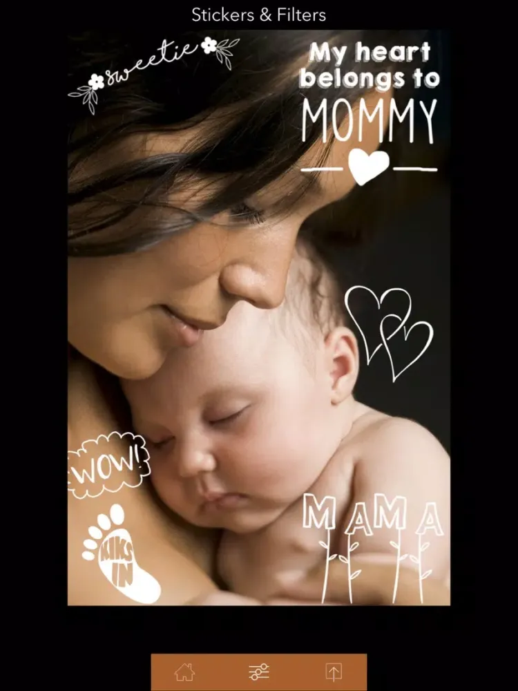 +470 stickers & filters | baby story iPad 应用截图