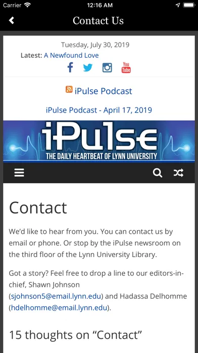 Lynn University iPulse سکرین شاٹس