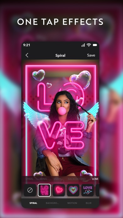 Tangkapan skrin NeonArt: Neon Background Maker