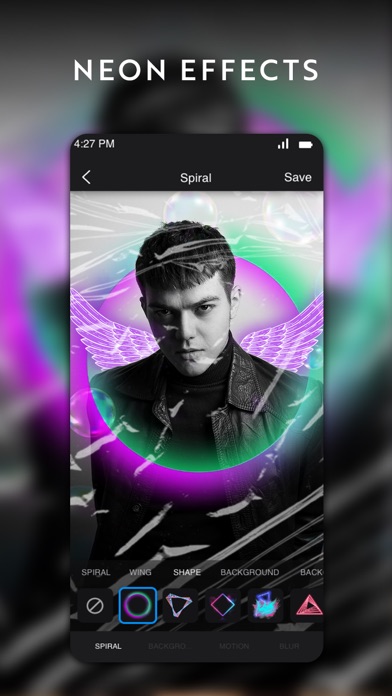 Tangkapan skrin NeonArt: Neon Background Maker