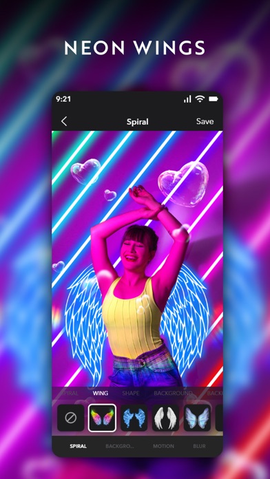 Tangkapan skrin NeonArt: Neon Background Maker
