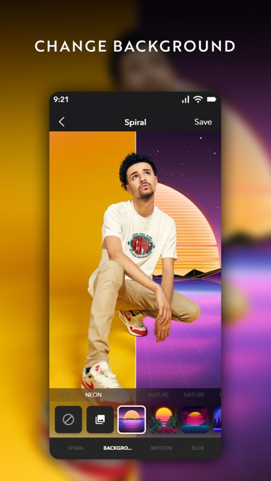 Tangkapan skrin NeonArt: Neon Background Maker