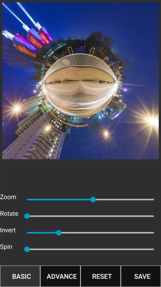 Capturas de tela do Tiny Planet FX Pro