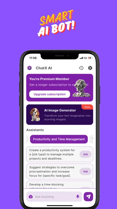 Captures d'écran de Chatx AI: AI ChatBot Assistant
