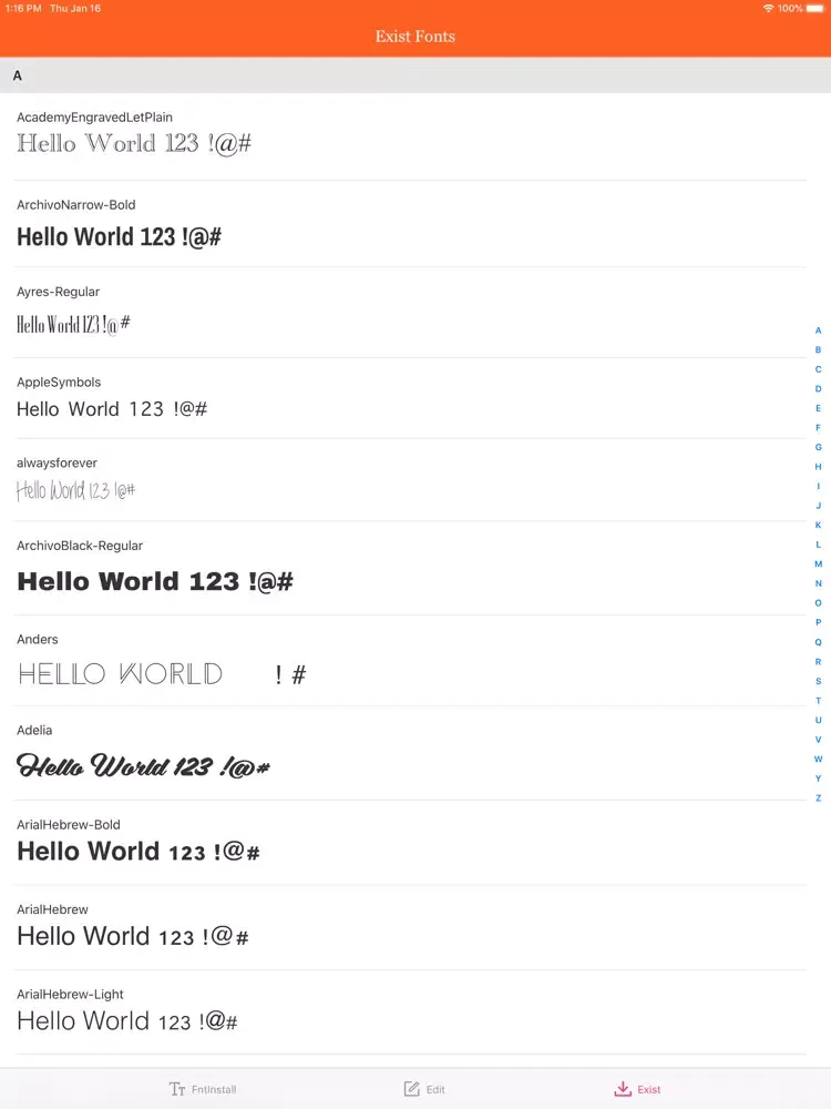 Fonts Install - Cool Fonts iPad  스크린샷