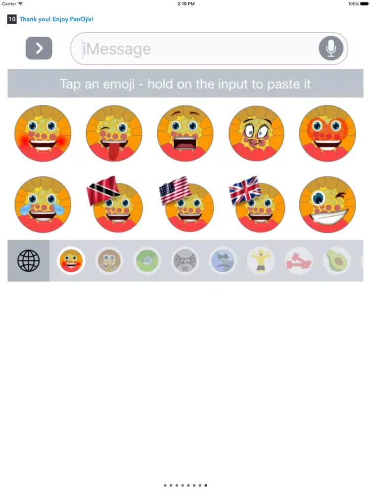 Captures d'écran de PanEmojis iPad 