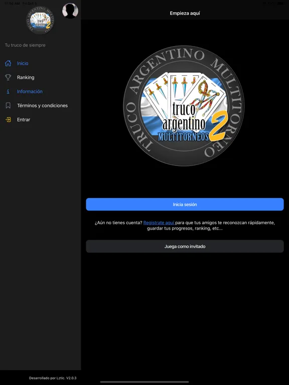 ภาพหน้าจอของ Truco Argentino Multitorneo iPad 