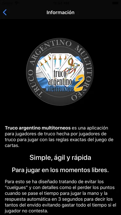ภาพหน้าจอของ Truco Argentino Multitorneo