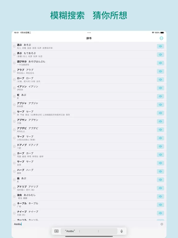 言灵 - 日语词典 & 单词记忆 iPad  スクリーンショット