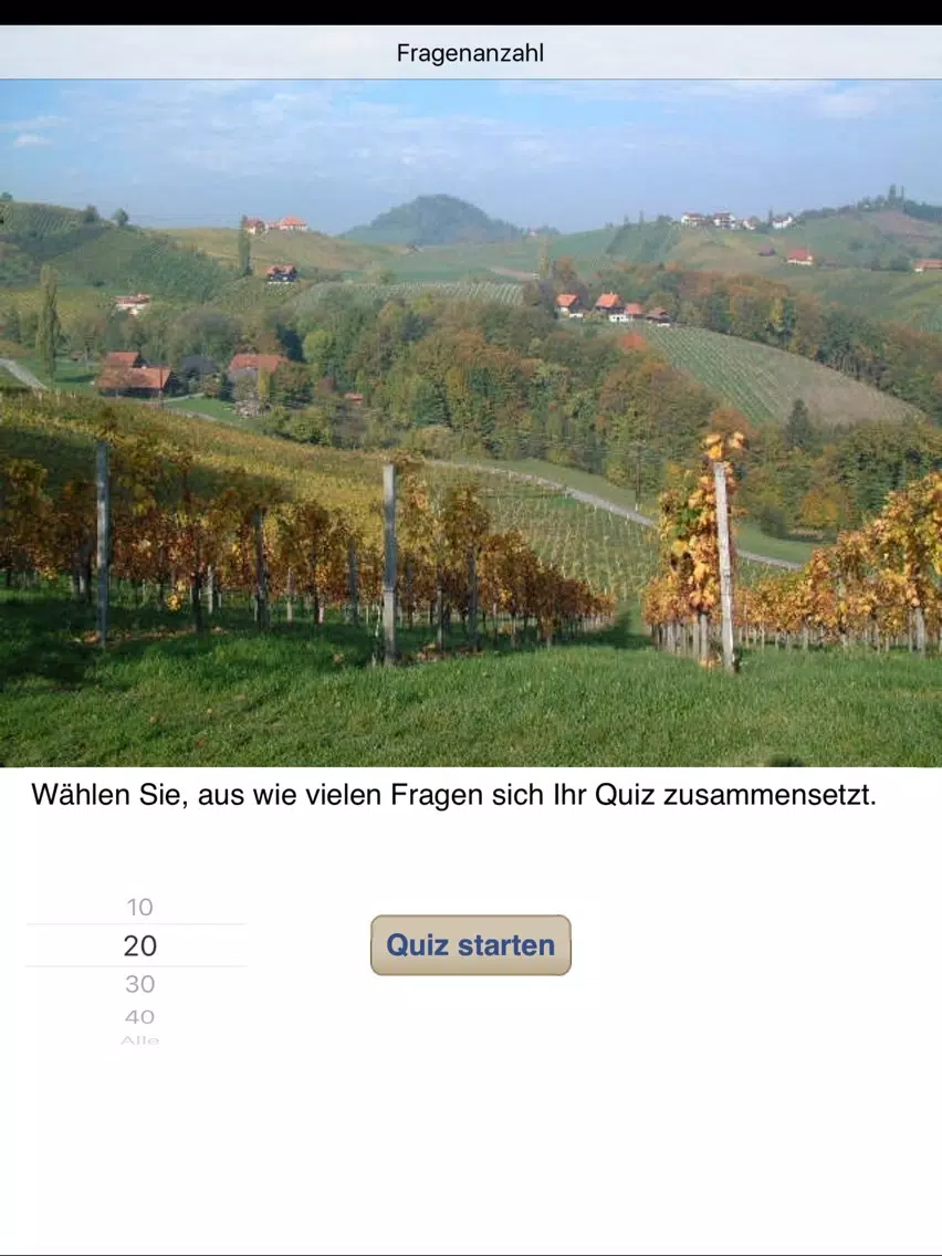 Tangkapan skrin Weinquiz Österreich iPad 