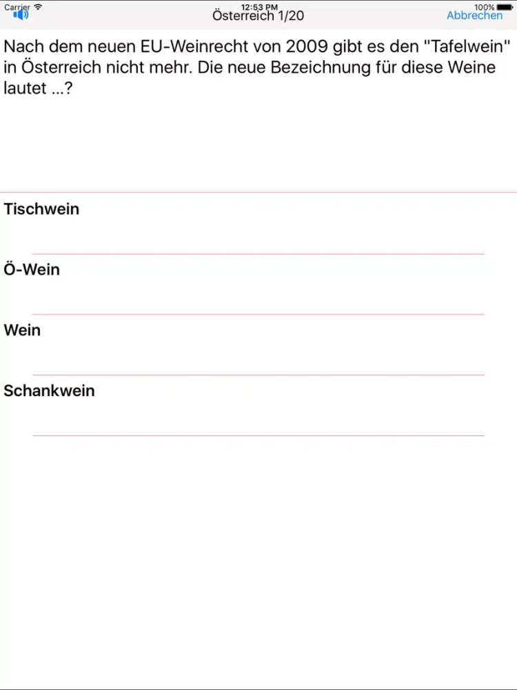 ภาพหน้าจอของ Weinquiz Österreich iPad 