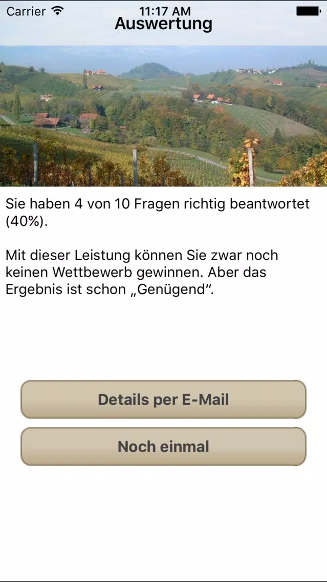 Tangkapan skrin Weinquiz Österreich