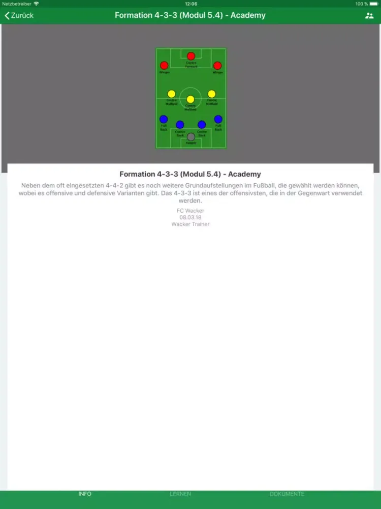 Wacker Innsbruck Microtraining iPad  Screenshots