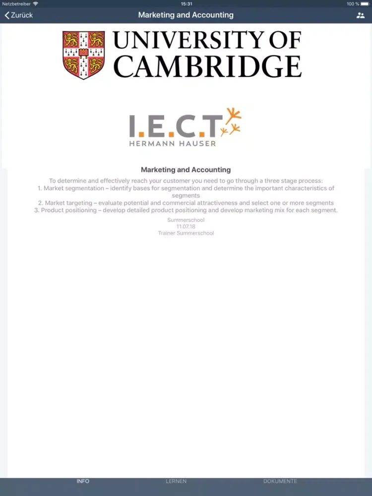 I.E.C.T. - Summer School iPad  스크린샷
