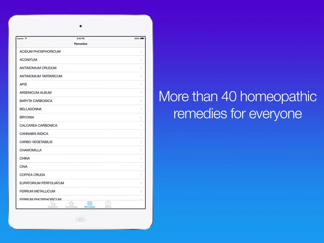 Tangkapan layar Fast Homeopathy iPad 