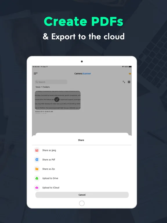 Capturas de tela do Camera Scanner for iPhone iPad 