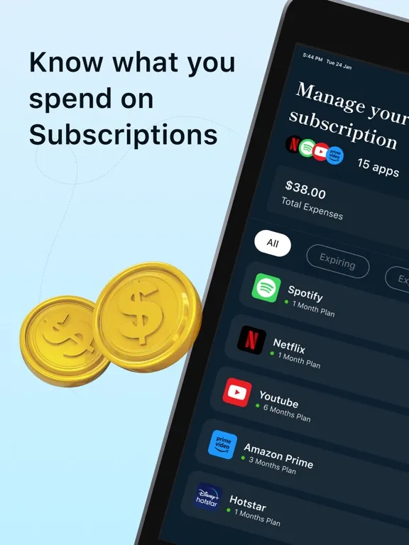 Subscriptions Manager: iManage iPad 应用截图