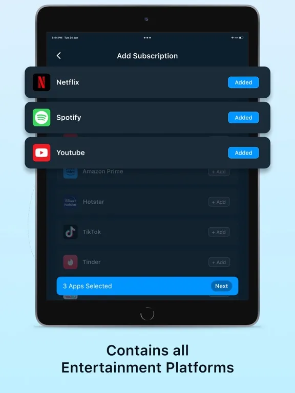 Subscriptions Manager: iManage iPad 应用截图