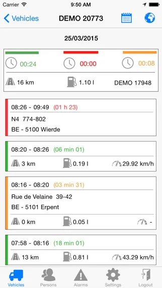 Tangkapan layar Atlas Tracking