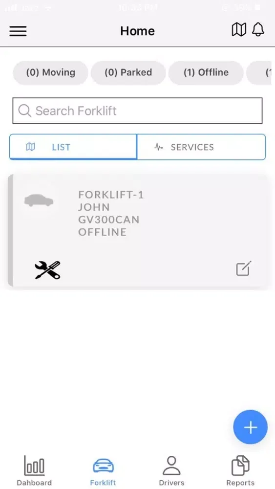 Capturas de tela do M2M Smart Fleet