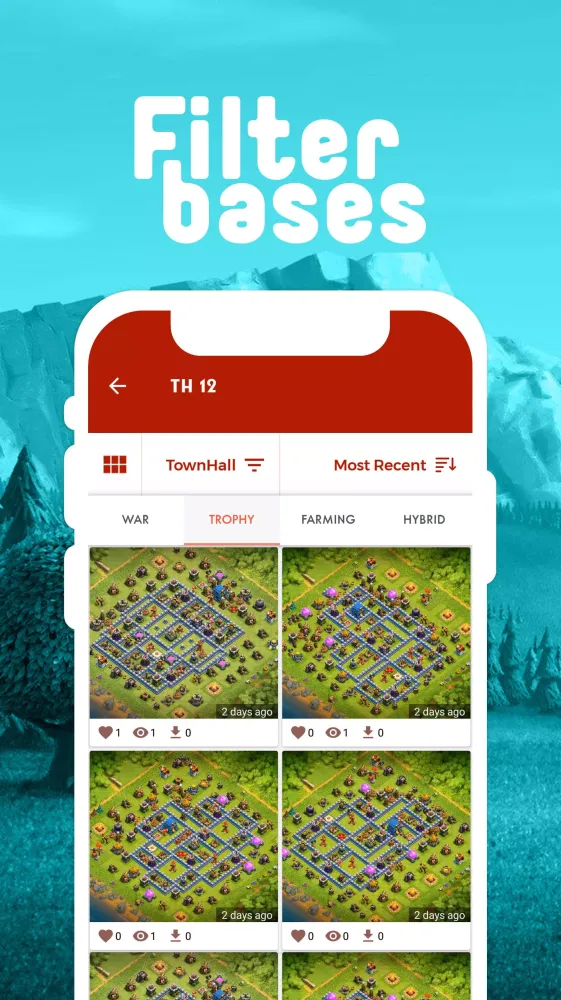 Screenshot di Maps of Clash of Clans 2025