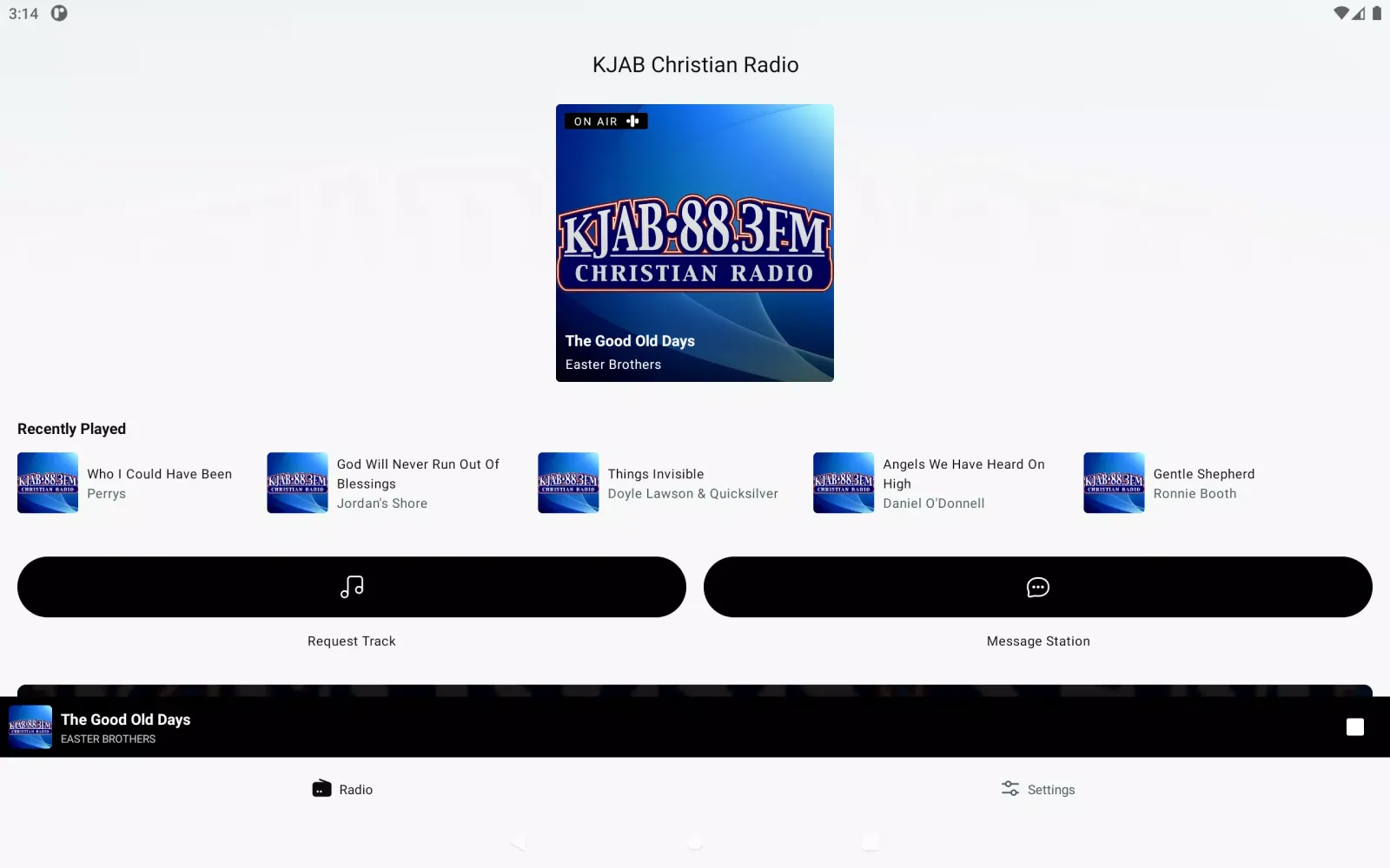 KJAB Christian Radio Screenshots