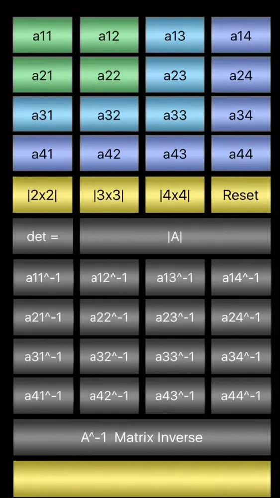 4x4 Determinant & Inverse Matrix スクリーンショット