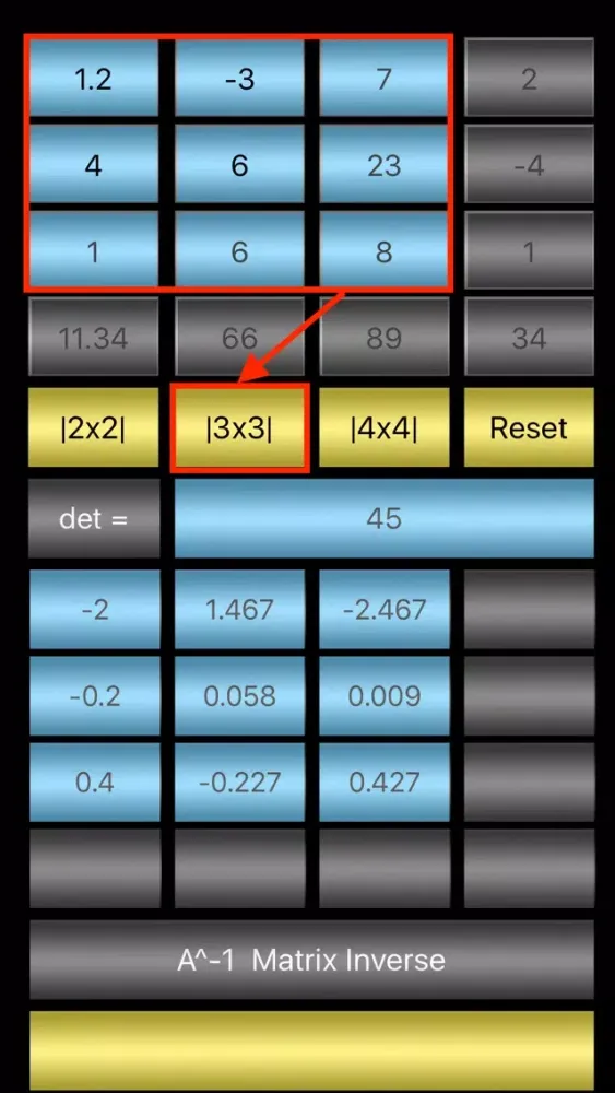 4x4 Determinant & Inverse Matrix スクリーンショット