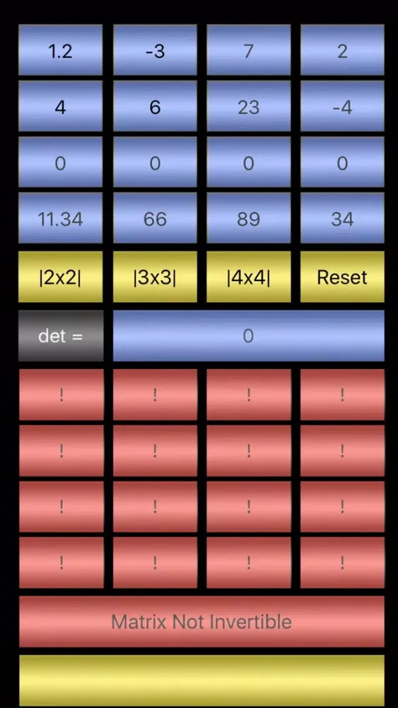 4x4 Determinant & Inverse Matrix スクリーンショット