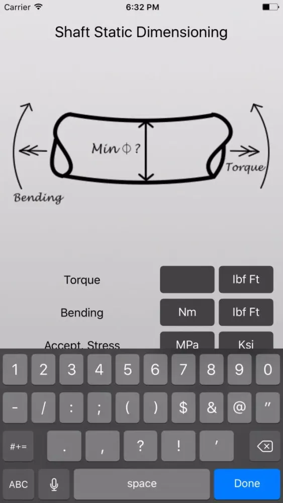 Capturas de pantalla de Shaft Static Dimensioning