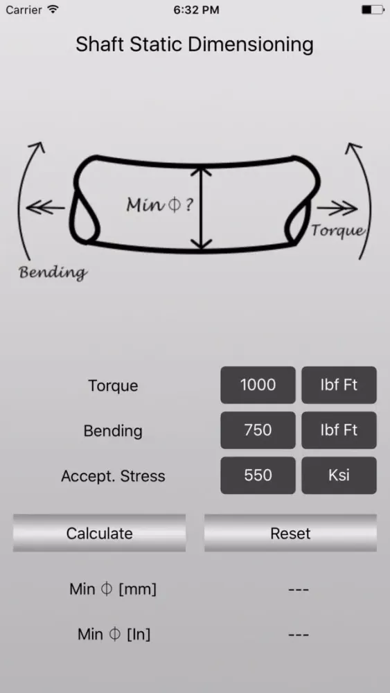 Capturas de pantalla de Shaft Static Dimensioning