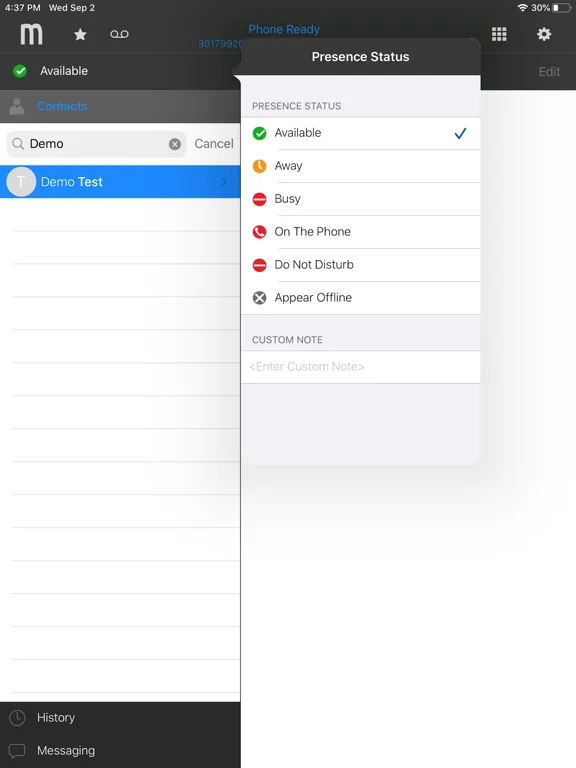 mCloud SoftPhone iPad  سکرین شاٹس