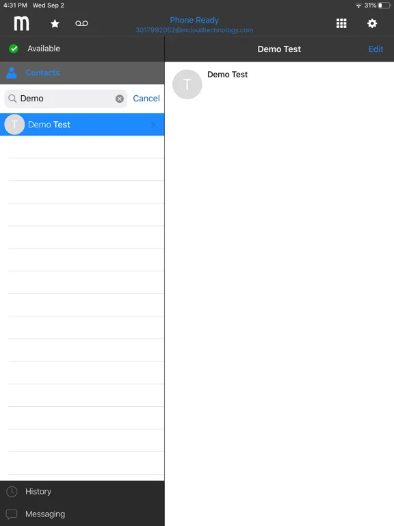 mCloud SoftPhone iPad  سکرین شاٹس