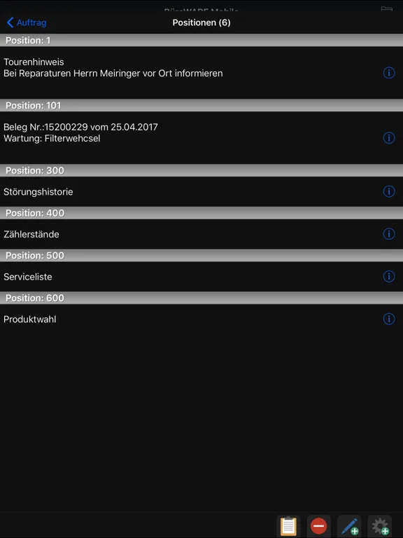 Capturas de pantalla de BüroWARE Mobile iPad 