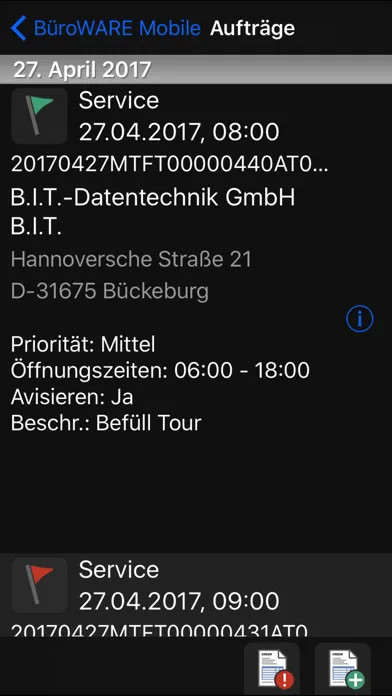 Capturas de pantalla de BüroWARE Mobile