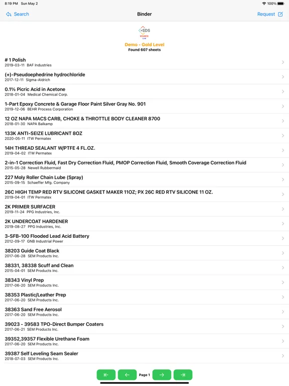 mSDS Source Link v7.0.0 iPad  سکرین شاٹس