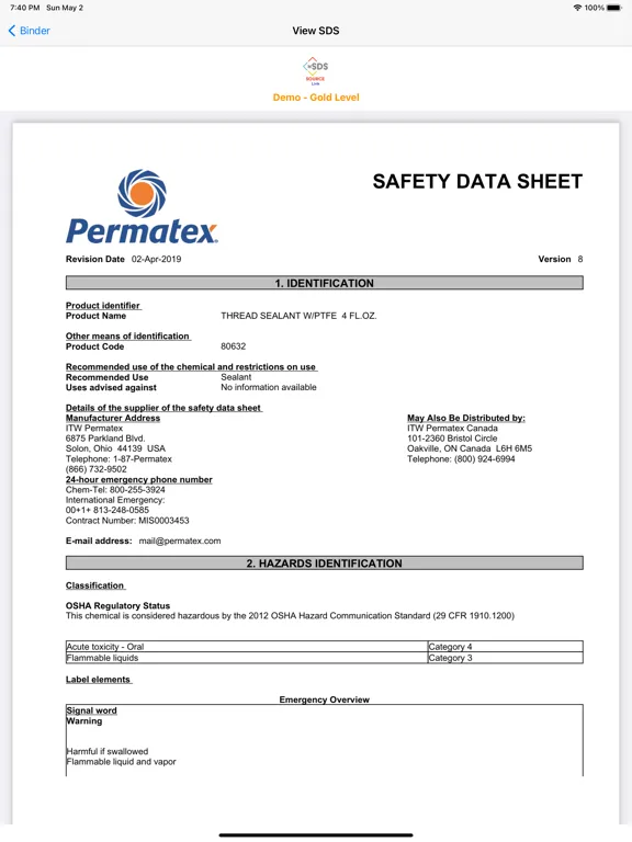 mSDS Source Link v7.0.0 iPad  سکرین شاٹس