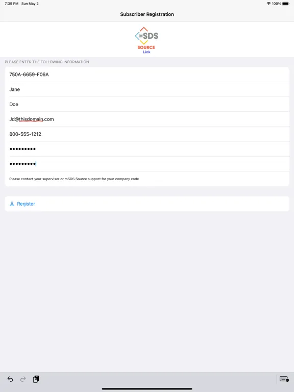 mSDS Source Link v7.0.0 iPad  سکرین شاٹس