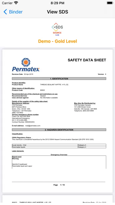 mSDS Source Link v7.0.0 سکرین شاٹس