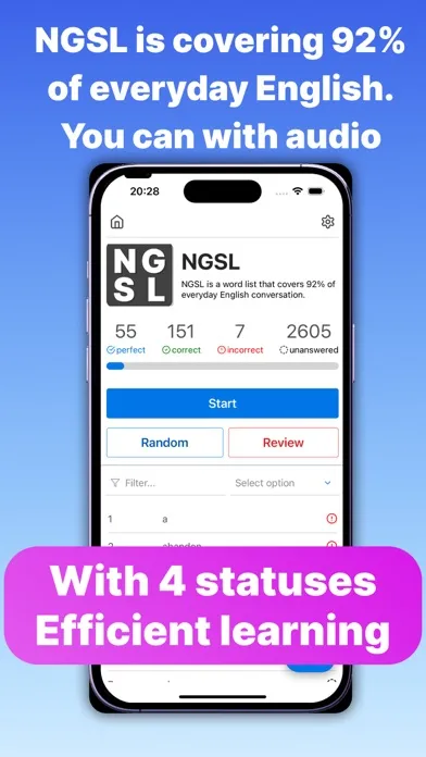 NGSL English Flash Card Screenshots