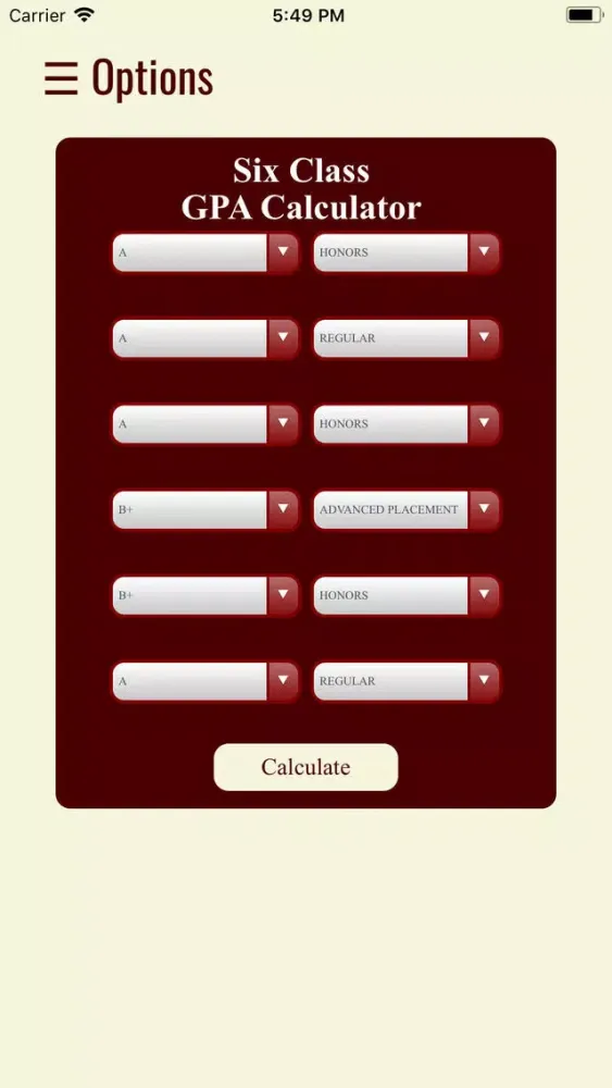 Fordham Prep GPA Calculator应用截图