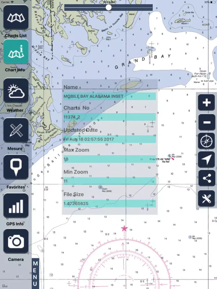 Tangkapan skrin Alabama Raster Maps iPad 