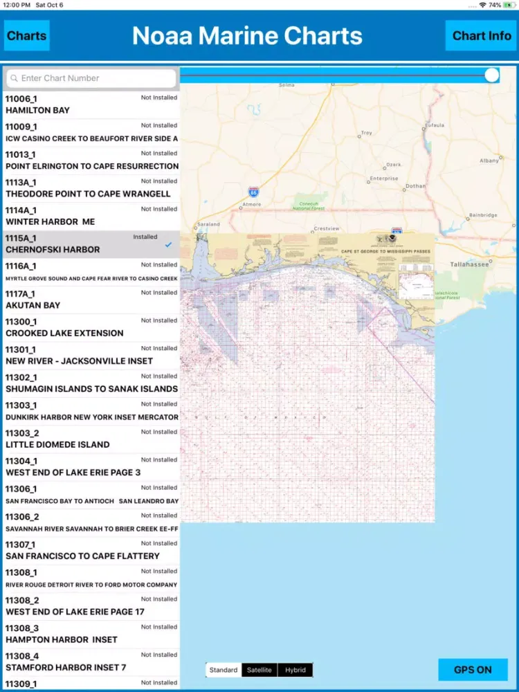 ภาพหน้าจอของ USA Marine Charts NOAA MGR iPad 